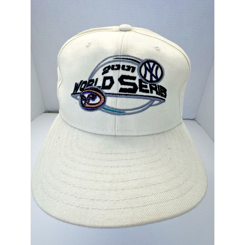 Arizona Diamondbacks NY Yankees New Era Hat 2001 World Series White SnapBack VTG